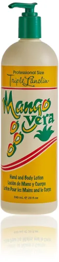 Triple Lanolin Mango Vera Hand and Body Lotion, 20 Oz, 20 Ounce, BRA-40138 The tropical mango 20 Fl Oz (Pack of 1)
