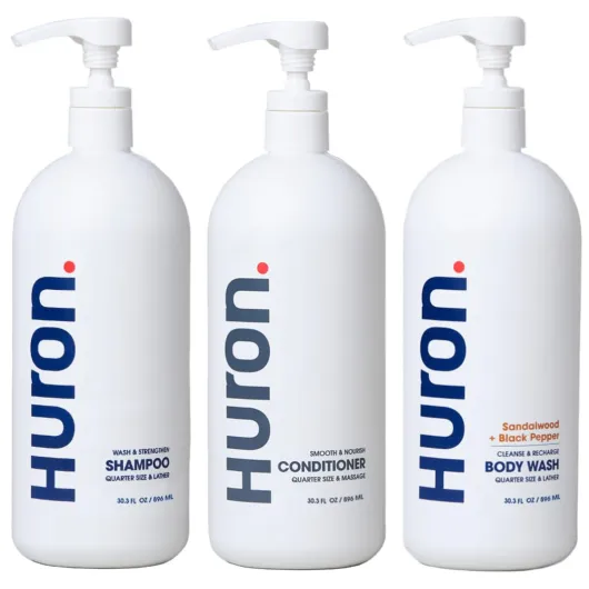 Jumbo Shower Kit - Shampoo, Conditioner, & Body Wash For Men - Sandalwood + Black Pepper Scent - Hydrating & Nourishing Men’s Shampoo & Conditioner (30.3 Oz Each) Jumbo Shower Kit - Sandalwood + Black Pepper