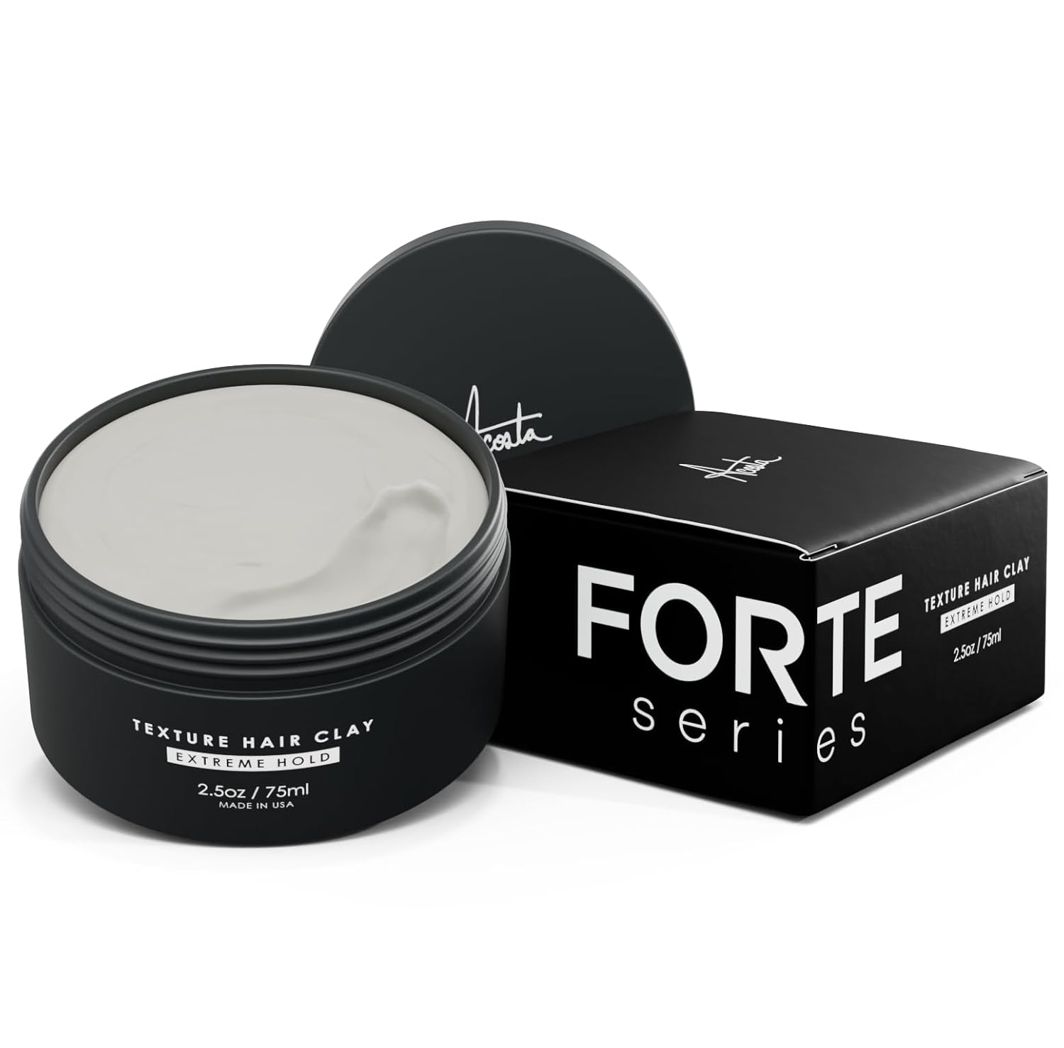 Hair Clay for Men by Forte Series Extreme Hold Men's with Natural Ingredients to Add Texture, Volume and Definition to Thick/Coarse Hair Premium Men's Hair Styling Products
