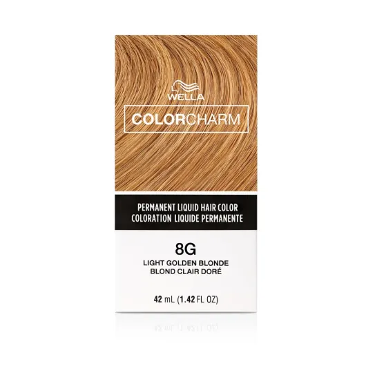WELLA Color Charm Permanent Liquid Hair Color for Gray Coverage, Blonde 8G Light Gold Blonde