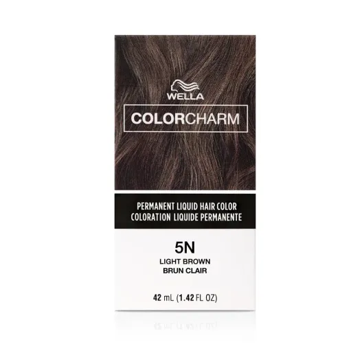 WELLA Color Charm Permanent Liquid Hair Color for Gray Coverage, Light Brown 5N Light Brown
