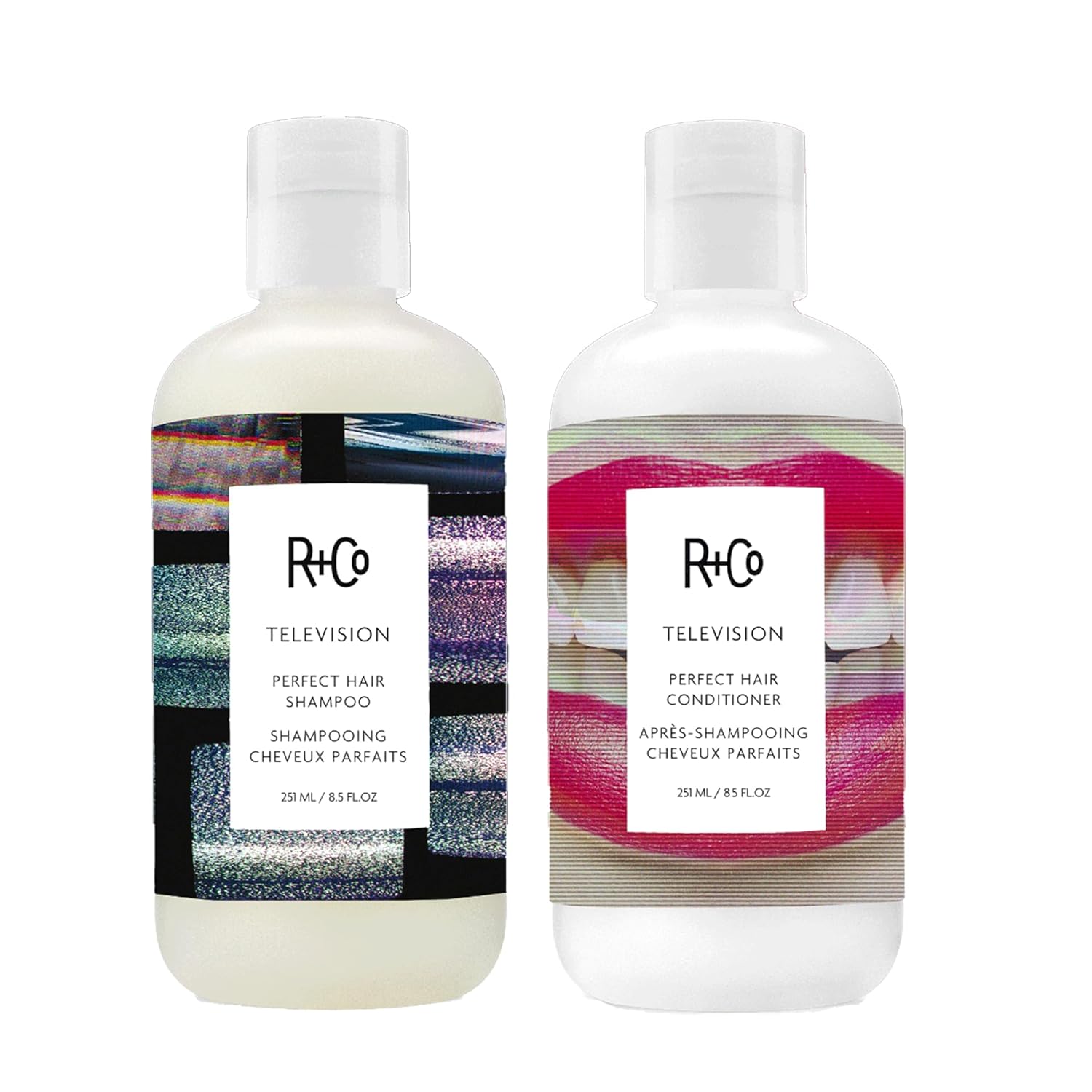 R+Co Television Perfect Hair Shampoo & Conditioner Set + Sample (0.5oz) - Lightweight + Smoothing + Volume - Vegan + Cruelty-Free - 8.5oz (pack of 2) 4.25 Fl Oz (Pack of 4)