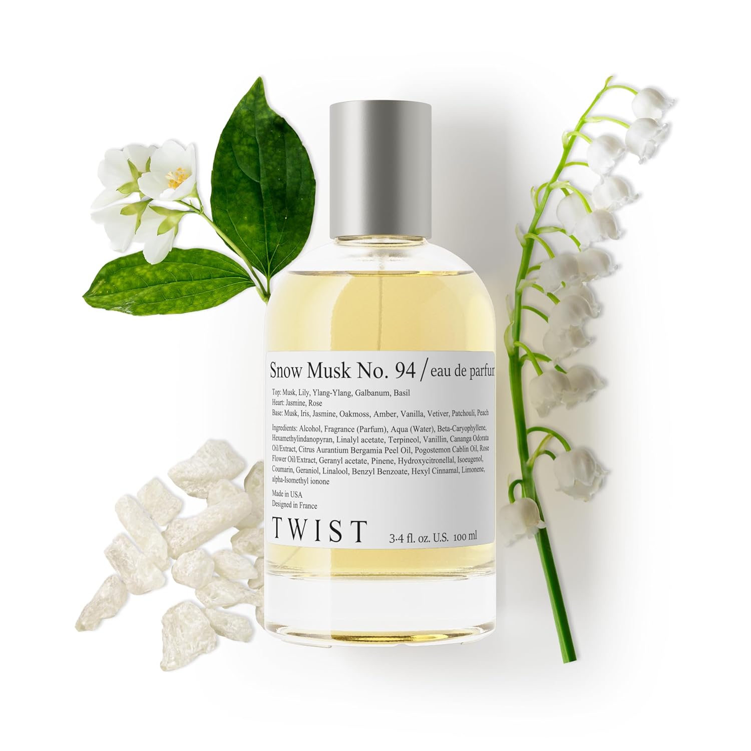 Snow Musk No - 94 Inspired by The Body S - White Musk, Long Lasting Perfume For Women, Paraben Free, Vegan, Clean Ingredients, Fragrance - Spray 100 ml - 3.4 fl - oz - Snow Musk No - 94 - inspired by White Musk 3.4 Fl Oz (Pack of 1)