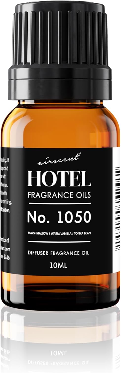 Warm Vanilla Ritzy Hotel Fragrance Oil No - 1050 - Marshmallow Vanilla Tonka Bean - Hotel Diffuser Oil for Ultrasonic and Waterless Diffusers and Crafting - 10 mL, 0.34 fl oz Dropper Bottle 0.34 Fl Oz (Pack of 1)