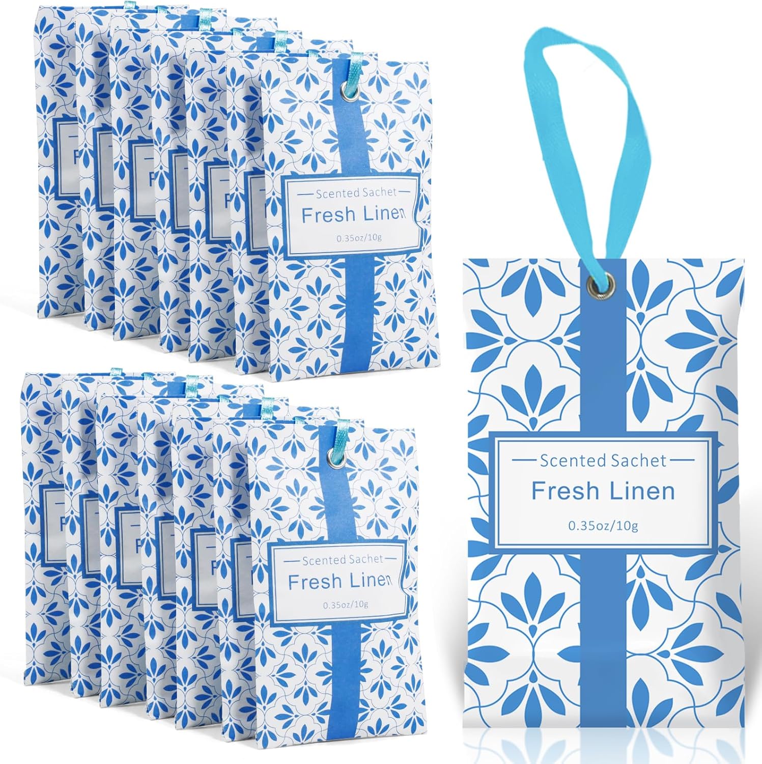Linen Scented Sachets for Drawers and Closets, 14 Packs, Long-Lasting Sachets Bags Wardrobe Freshener, for Drawers, Closets, Cars