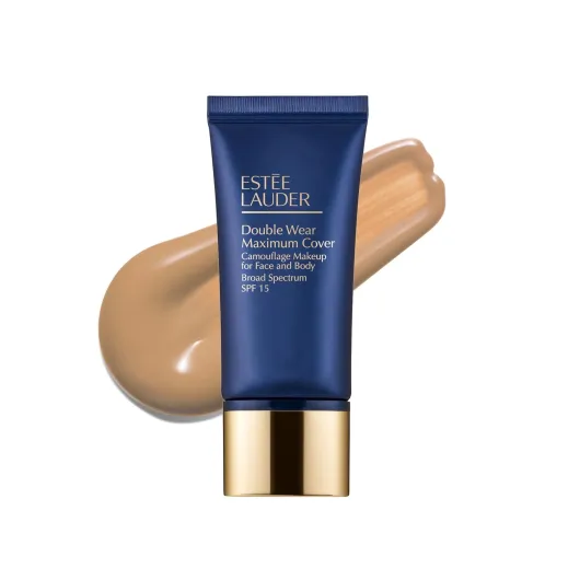 Estée Lauder Double Wear 24-Hour Maximum Cover Camouflage Foundation for Face and Body SPF 15 - Full Coverage - Covers Scars & Tattoos, 1.0 Fl Oz 2C5 Creamy Tan - Light-medium with rosy undertones
