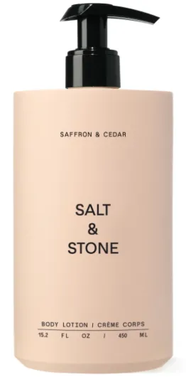 Salt & Stone Body Lotion for Women & Men - Hydrates, Nourishes & Softens Skin - Restores Dry Skin - Fast-Absorbing - Cruelty-Free & Vegan (Saffron & Cedar - 15.2 fl oz)