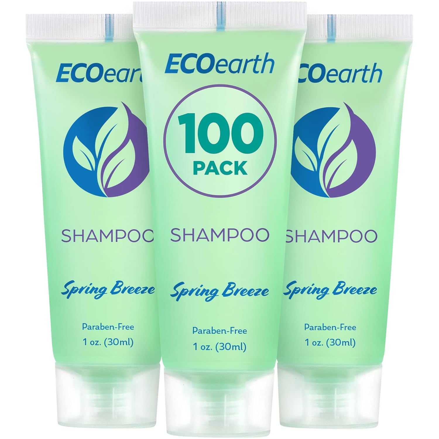 Travel Size Hotel Shampoo - 1 fl oz, 100 Pack, Spring Breeze - Delight Your Guests with Revitalizing & Refreshing Hair Clenaser for Guest Hospitality - Small Size Luxury Shampoo in Bulk