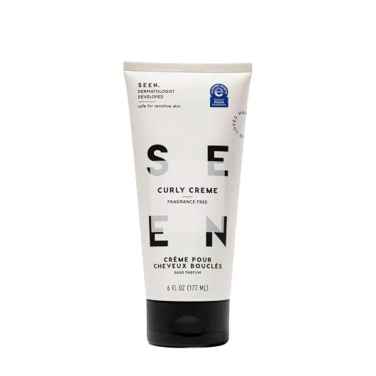 Curly Creme, Fragrance Free - Non-Comedogenic & Sulfate Free Curl Defining Styling Hair Cream- Anti Frizz- Heat Protectant- Safe for Sensitive Skin