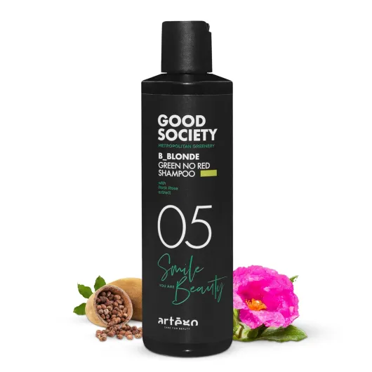Artègo Good Society B Blonde Green No Red Shampoo (8.5 fl oz) – Tone Neutralizing Shampoo for Blonde, Bleached & White Hair 8.5 Fl Oz (Pack of 1)