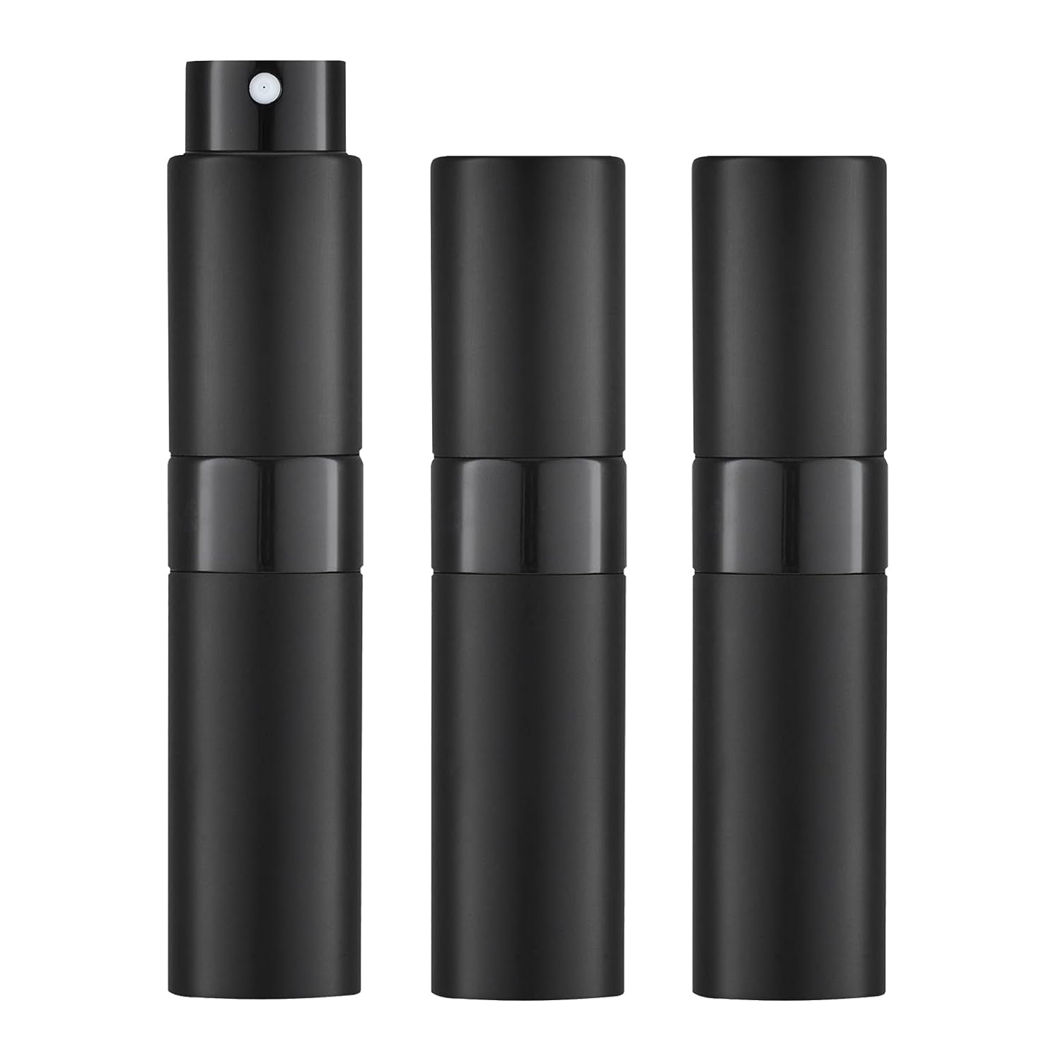 8ML Atomizer Perfume Spray Bottle for Travel (3 PCS) Empty Cologne Dispenser, Portable Sprayer (Black) 3 Black