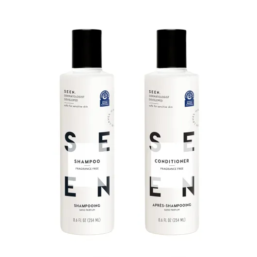 Shampoo & Conditioner Bundle, Fragrance-Free - Non-Comedogenic & Sulfate-Free Hair Care - Dermatologist-Developed, Safe for Sensitive, Eczema & Acne-Prone Skin Fragrance Free