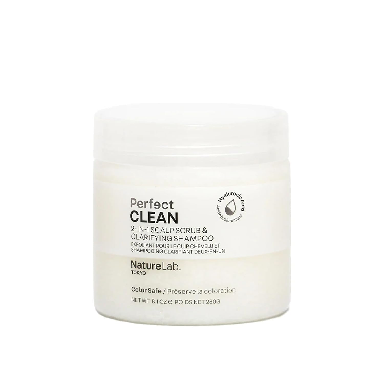 NatureLab.TOKYO Perfect Clean Scalp Scrub & Clarifying Shampoo - Exfoliating Sugar Crystals, Probiotic Sake Water, Hyaluronic Acid - 2-in-1 Deep Scalp Cleanser for Shine & Hydration, 8.1 oz, Original Original 8.1 Ounce (Pack of 1)