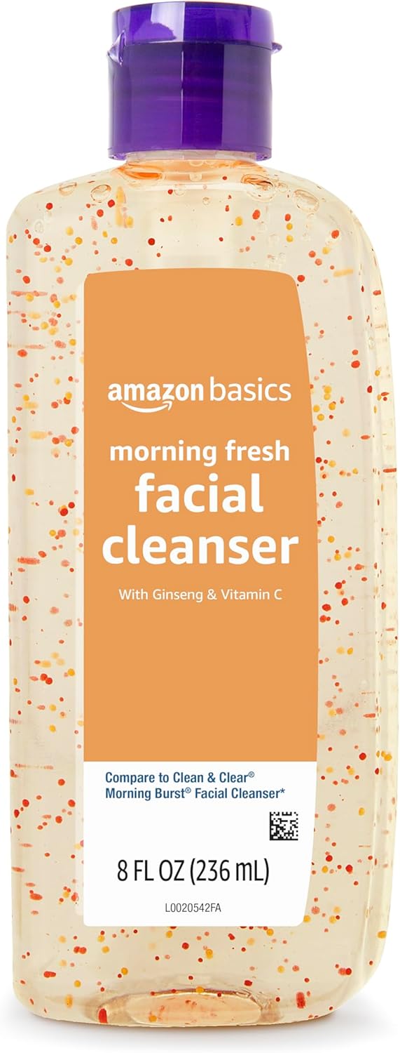 Amazon Brand - Solimo Morning Fresh Facial Cleanser with Ginseng and Vitamin C, 8 fl oz 8 Fl Oz (Pack of 1)