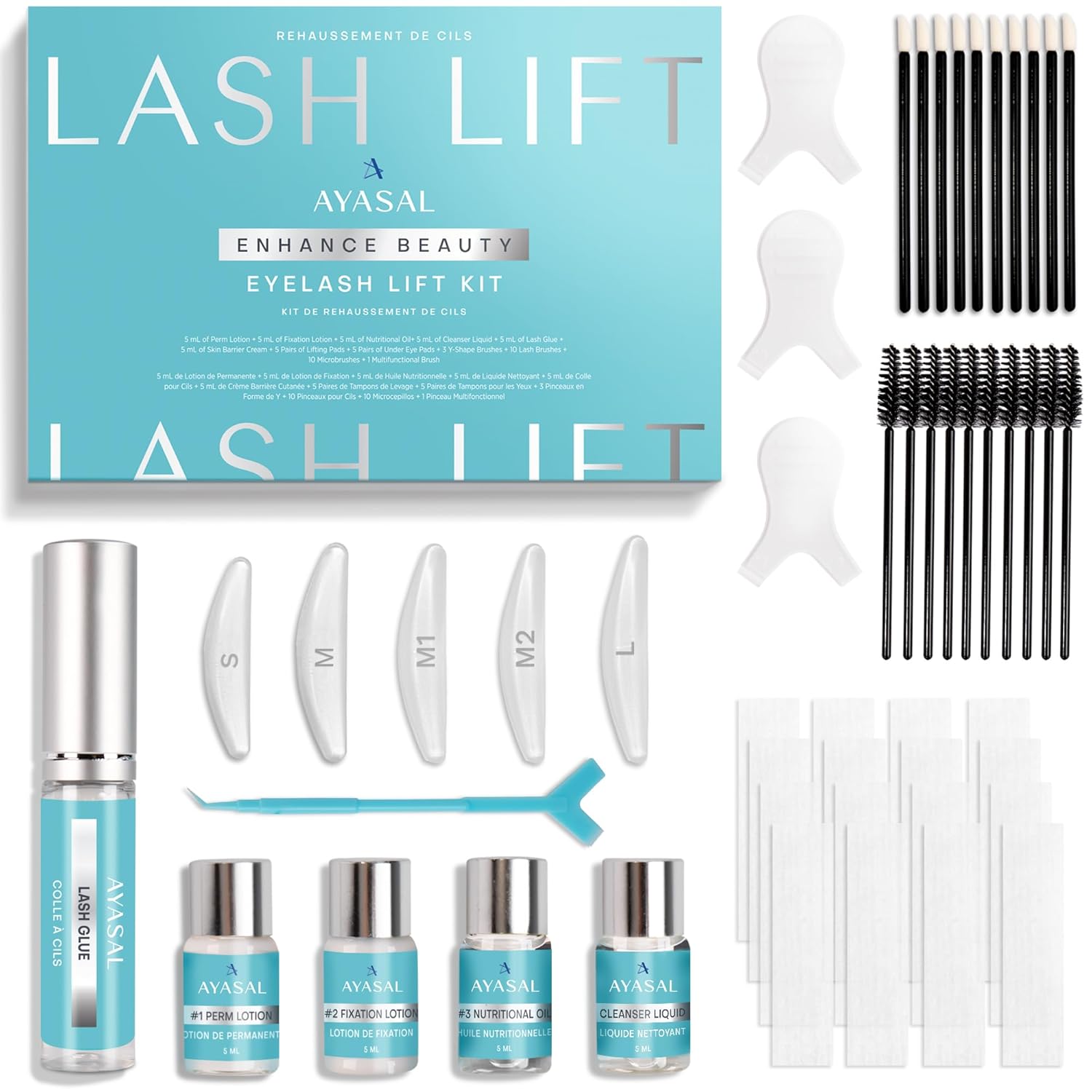 Korean Lash Lift Kit: Thio-Free Eyelash Perm Formula for Safe & Long-Lasting Natural Curl - Self Lash Lifting DIY Set for Salon-Quality Results at Home Lash Lift Kit - Thio-Free
