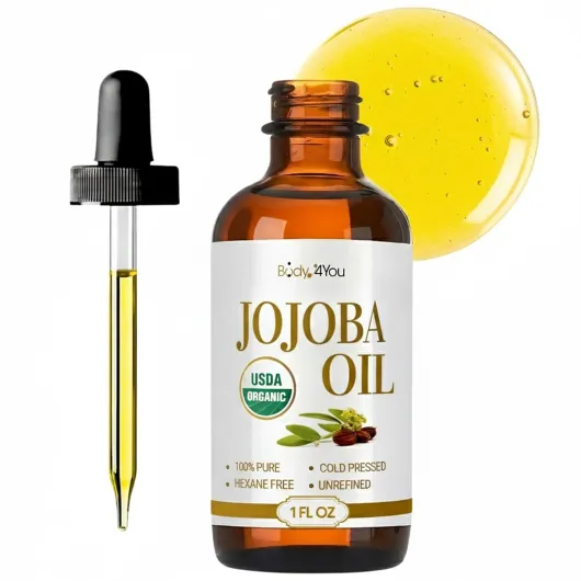 Organic Jojoba Oil for Skin - USDA Organic 100% Pure Natural - Face Skin Gua Sha Facial Dermaplaning Hair Scalp Massage - Unrefined Cold Pressed Hexane Free - Base Carrier Wax - 1 Fl Oz 1 Fl Oz (Pack of 1)
