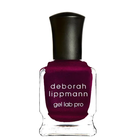 Deborah Lippmann Gel Lab Pro Nail Polish - Treatment Enriched for Health, Wear, and Shine - No Animal Testing, 21 Free, Vegan - Red and Purple Colors Blazin' - full coverage cranberry red with red, silver and pink shimmer