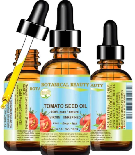 TOMATO SEED OIL 100% Pure Natural Virgin Unrefined Cold-pressed Carrier Oil for Face, Skin, Body, Hair, Lip, Nails - Rich in Vitamin E, Lycopene (0.5 Fl Oz) 0.5 Fl Oz (Pack of 1)