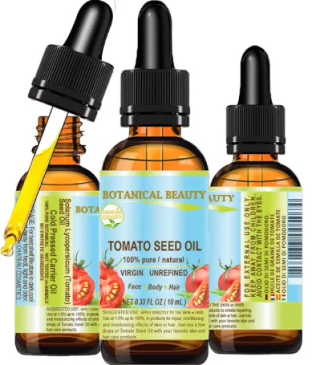 TOMATO SEED OIL 100% Pure Natural Virgin Unrefined Cold-pressed Carrier Oil for Face, Skin, Body, Hair, Lip, Nails - Rich in Vitamin E, Lycopene (0.33 Fl Oz)