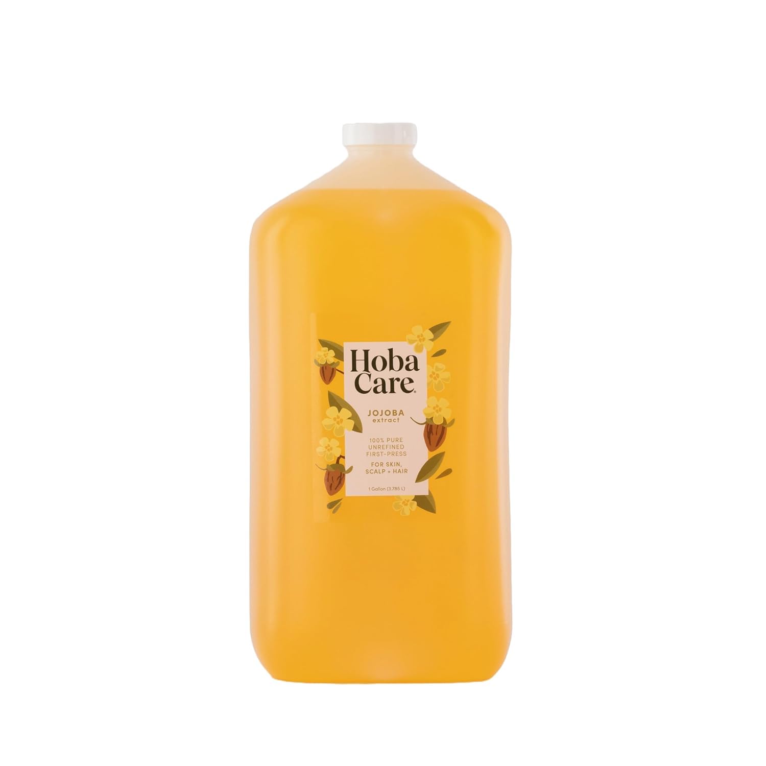 Bulk Jojoba Oil - 100% Pure Hexane Free Unrefined Carrier Oil for Soap Making, Hair, Face, Beard, Scalp, Skincare Spa - Natural, Vegan, Long Shelf Life (128 oz Gallon) Jojoba 128 fl oz