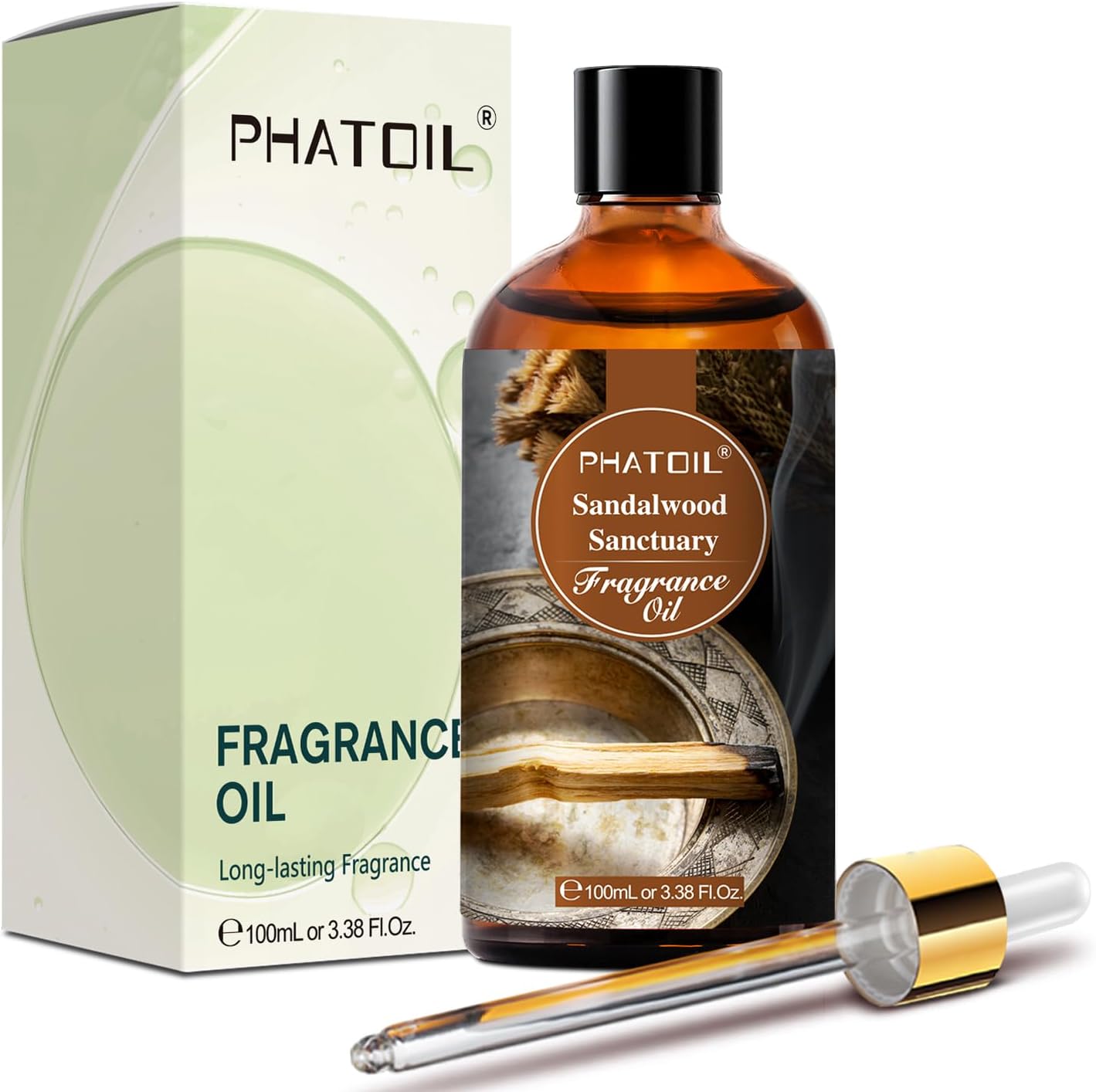 Sandalwood Sanctuary Fragrance Oils for Aromatherapy, 3.38FL.OZ Diffuser Oils for Home, Perfect for Aromatherapy, Humidifiers, Yoga, DIY Candle and Soap Making - 100ml