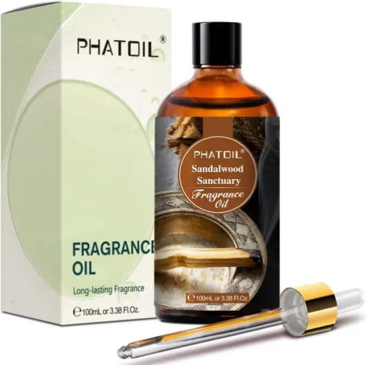 Sandalwood Sanctuary Fragrance Oils for Aromatherapy, 3.38FL.OZ Diffuser Oils for Home, Perfect for Aromatherapy, Humidifiers, Yoga, DIY Candle and Soap Making - 100ml