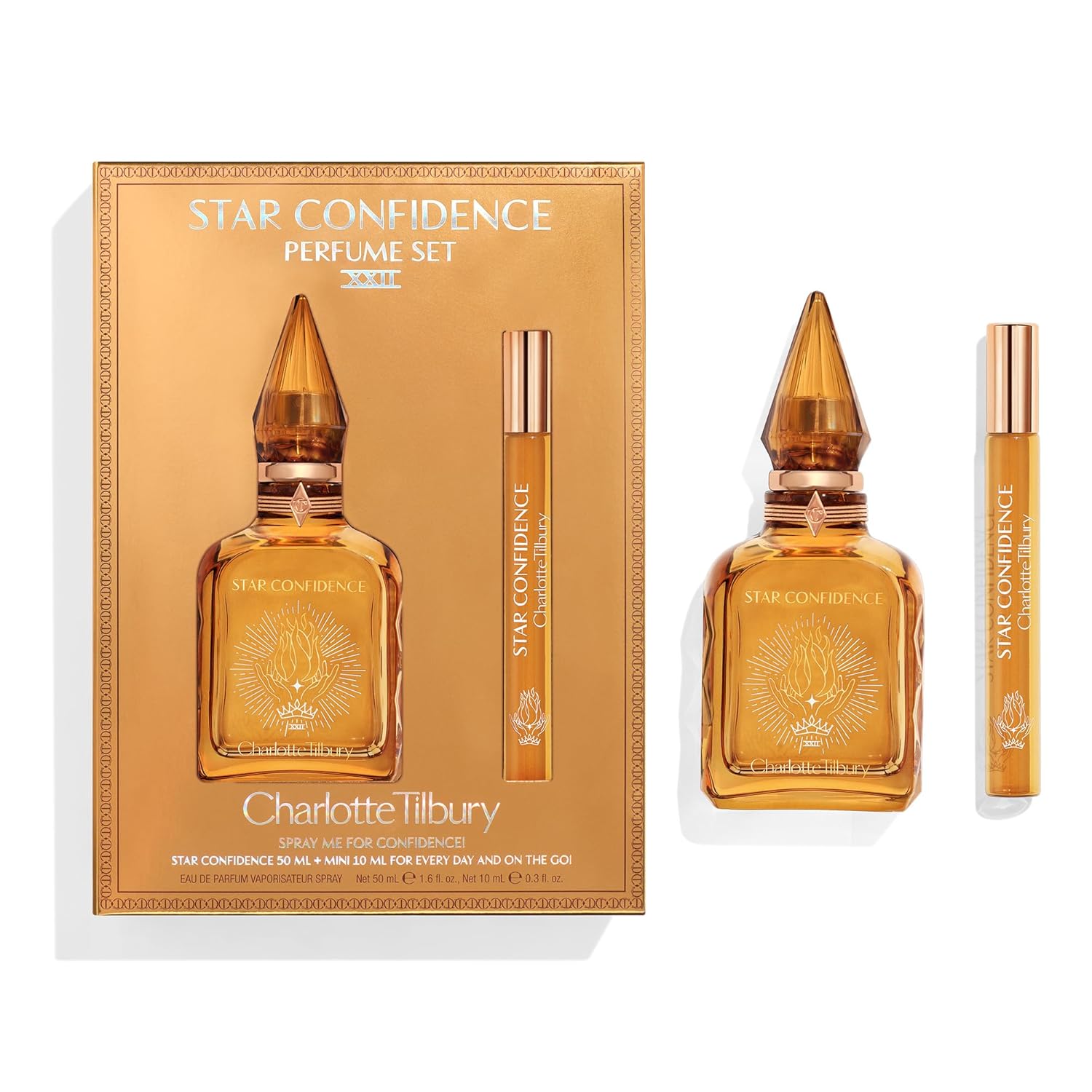 Charlotte Tilbury Star Confidence Eau De Parfum - Emotion-Boosting Blackcurrant & Jasmine Fragrance with Natural Patchouli Oil - Long-Lasting Floral Woody Scent 2.03 Fl Oz (Pack of 1)