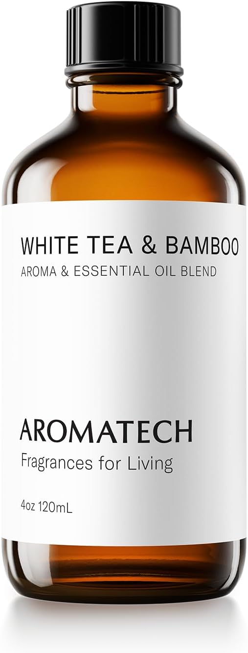 White Tea & Bamboo Aroma Essential Oil Blend: Luxury Hotel Inspired Aromatherapy with for Ultrasonic Diffusers & Nebulizers - 4 fl oz, 120 mL White Tea & Bamboo 4 Fl Oz (Pack of 1)