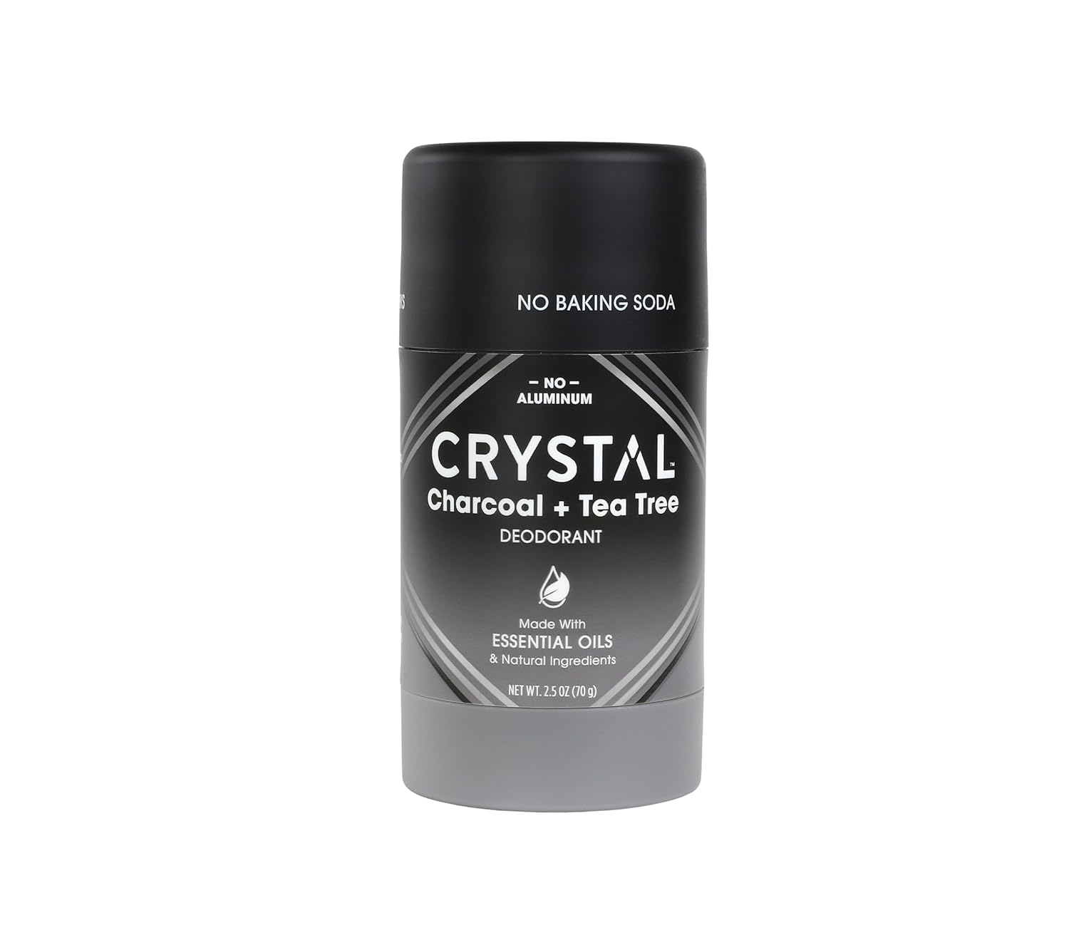 Crystal Magnesium Solid Stick Natural Deodorant, Non-Irritating Aluminum Free Deodorant for Men or Women, Safely and Effectively Fights Odor, Baking Soda Free, Charcoal & Tea Tree, 2.5 oz Charcoal & Tea Tree 2.5 Ounce (Pack of 1)
