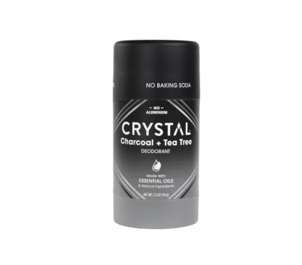 Crystal Magnesium Solid Stick Natural Deodorant, Non-Irritating Aluminum Free Deodorant for Men or Women, Safely and Effectively Fights Odor, Baking Soda Free, Charcoal & Tea Tree, 2.5 oz Charcoal & Tea Tree 2.5 Ounce (Pack of 1)