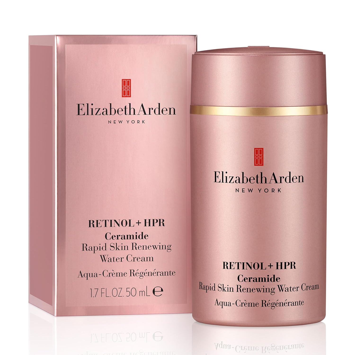 Elizabeth Arden Retinol + HPR Ceramide Rapid Skin Renewing Water Cream Face Moisturizer, Anti-Aging Wrinkle Treatment, Niacinamide, Hyaluronic Acid, Ceramides & Peptides, 1.7 fl oz 1.7 Fl Oz (Pack of 1)