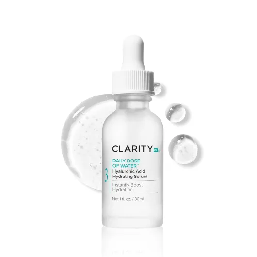 ClarityRx Daily Dose of Water Hyaluronic Acid Serum for Face, Daily Anti Aging Hydrating Serum Treatment for Dry, Dull Skin, Natural & Plant Based 1 Fl Oz (Pack of 1)