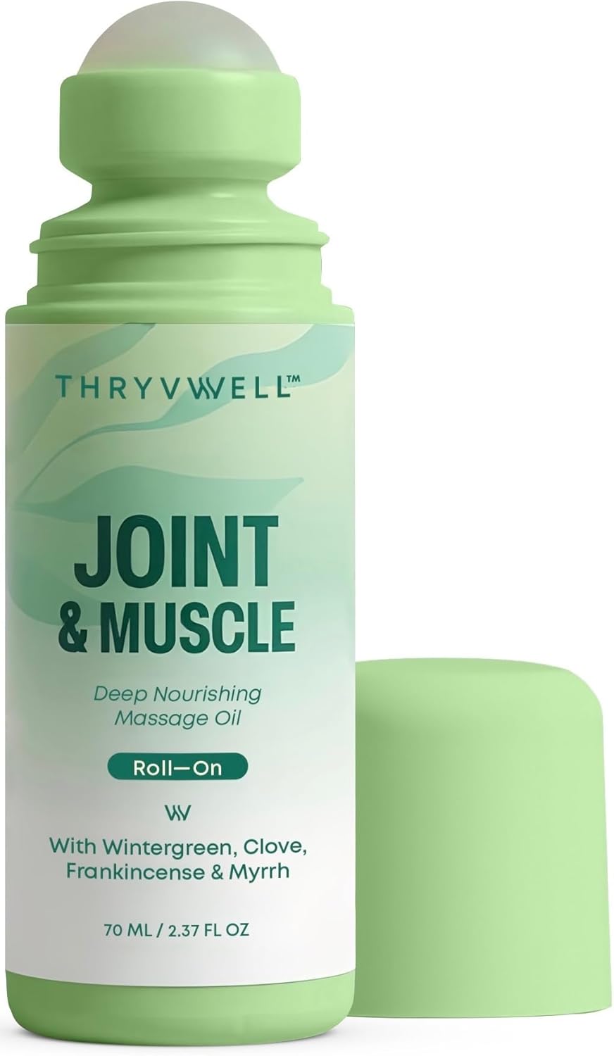 Joint & Muscle Deep Nourishing Oil Roll-On – Non-Greasy, 100% Natural with Essential Oils: Wintergreen, Peppermint, Frankincense, Myrrh, Clove, Lavender & More – 2.37 oz Travel Size
