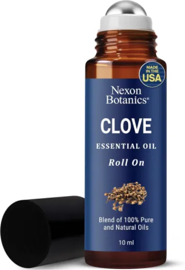 Clove Essential Oil Roll On 10 ml - Pre-Diluted Roller for Skin, Teeth & Aromatherapy - Ready to Use - Made from Pure Natural Oils - Nexon Botanics