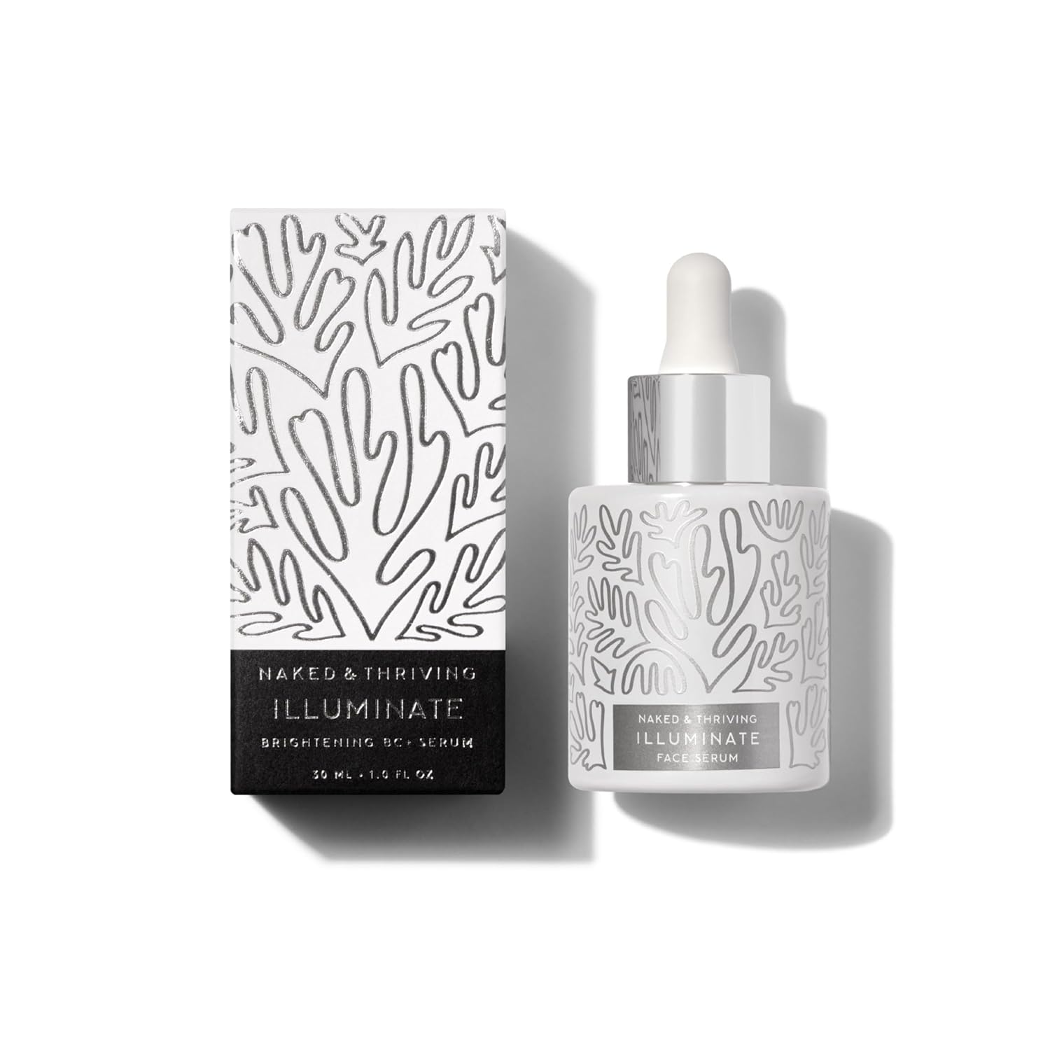 Naked & Thriving Illuminate BC+ Face Serum - Hyaluronic Acid, Vitamin C, Bakuchiol - Organic, Vegan, & Naturally-Derived Skin Care - For Mature Skin, Visible Spots and Wrinkles (1.0 fl oz/30 mL)