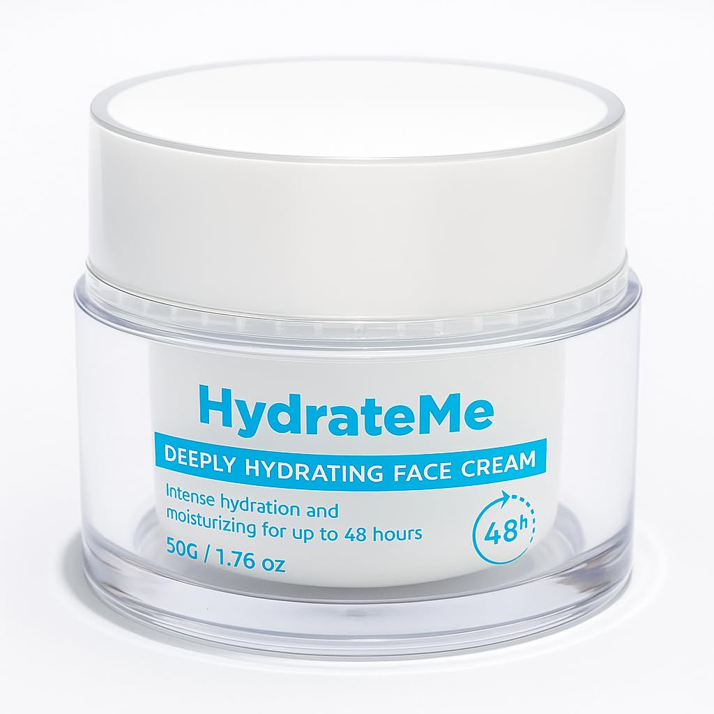 Deeply Hydrating Face Cream with Hyaluronic Acid, Intense Hydration up to 48 Hours, Face Moisturising Cream, Paraben Free, Sulfate Free, Alcohol Free, 1.76 oz