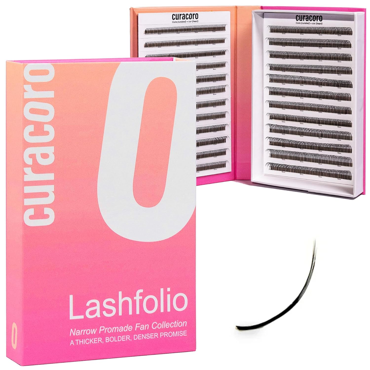 LashFolio Wet Promade Fans, Handmade Volume Eyelashes, 5D To 10D, C CC D Curl, 0.03~0.07 mm, 8-13mm Mix Length, Professional Long-Lasting Promade Lash Fans (5D-0.07 C 8mm-13mm) Wet Promade 5D-0.07 C