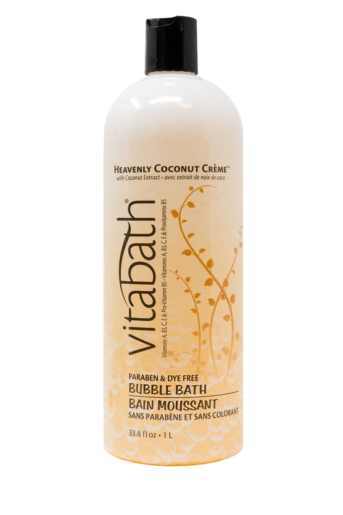 Heavenly Coconut Crème Bubble Bath Rich Foaming Bubbly Soak & Relaxing Aromatherapy Moisturizing & Nourishing Indulgent Suds for Women & Men All Skin Types - 33.8 fl oz Heavenly Coconut Creme 33.80 Fl Oz (Pack of 1)