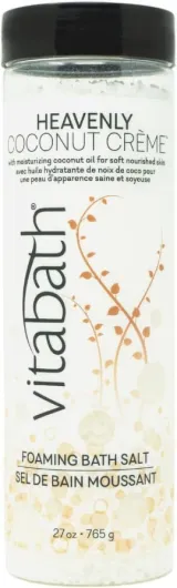 Heavenly Coconut Crème Foaming Bath Salts Relaxing Bubble Aromatherapy Skincare - Muscle & Body Ache Soothing & Skin Nourishing Foamy Soak for Women & Men – 27 oz