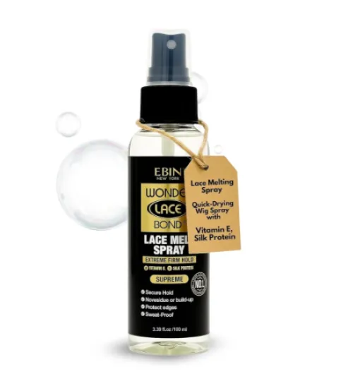 Wonder Lace Bond Lace Melt Spray - Extreme Firm Hold (Supreme) - Flawless,Natural, and Seamleass finish, No Reside, Long Lasting Formula with Protecting Edges, Perfect for wigs 3.39 Fl Oz (Pack of 1) Supreme