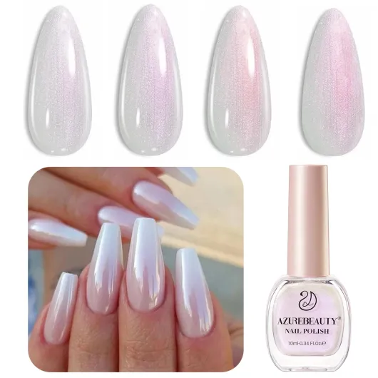 Chrome Quick Dry Nail Polish - Shine Pearl, Natural Lustrous Enamel - DIY Manicure & Pedicure with Chrome Finish A Pearl Sparkle
