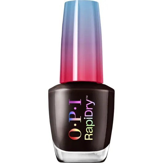 OPI RapiDry Quick Dry Nail Polish Colors - Opaque, Crème, & Shimmer Winter Shades - Smudge Proof, and Fast Drying in 60 Seconds - Vegan Formula - Snow Time to Waste - Holiday 2025 Color Hi, Speed! - Deep Espresso Brown
