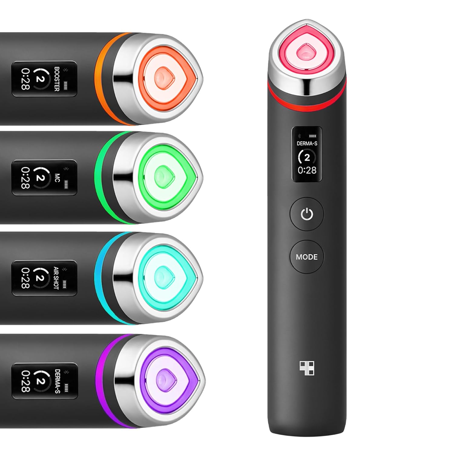 Age-R Booster Pro - 6-in-1 Real Glass Glow Beauty Massager - Looking Glass Skin - Korean Skin Care Black