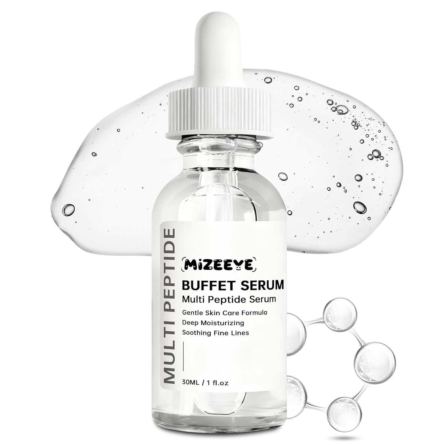 Buffet Multi Peptide Serum 30ml, Peptides + Hyaluronic Acid + Amino Acids + Lactic Acid, Anti-Aging Peptide Serum For Fine Lines & Crow's Feet, Improve Elasticity 1 PCS
