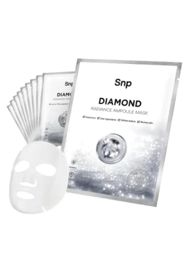 100% Diamond + 1000mg Hyaluronic Acid Sheet Mask - Tightening, Hydrating, and Nourishing with Real Diamonds for All Oily Skin Types - Korean Face Mask Skincare - Facial Moisturizing - 10 Sheets