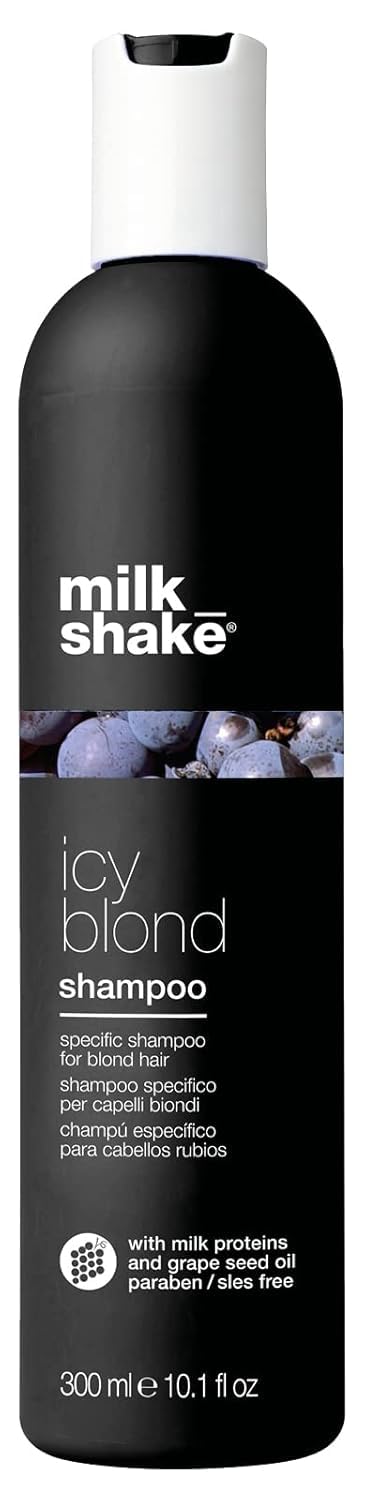 Milk shake icy blond shampoo award winning shampoo with black pigment to cool brassy tones and enhance platinum blonde hair ideal for maintaining icy, ash-toned color 10.1 Fl Oz (Pack of 1) Shampoo