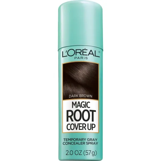 L'Oreal Paris Root Cover Up Temporary Gray Concealer Spray, Hair Color Spray with Filling & Thickening Coverage, Dark Brown, Packaging May Vary Dark Brown 2 Ounce (Pack of 1)