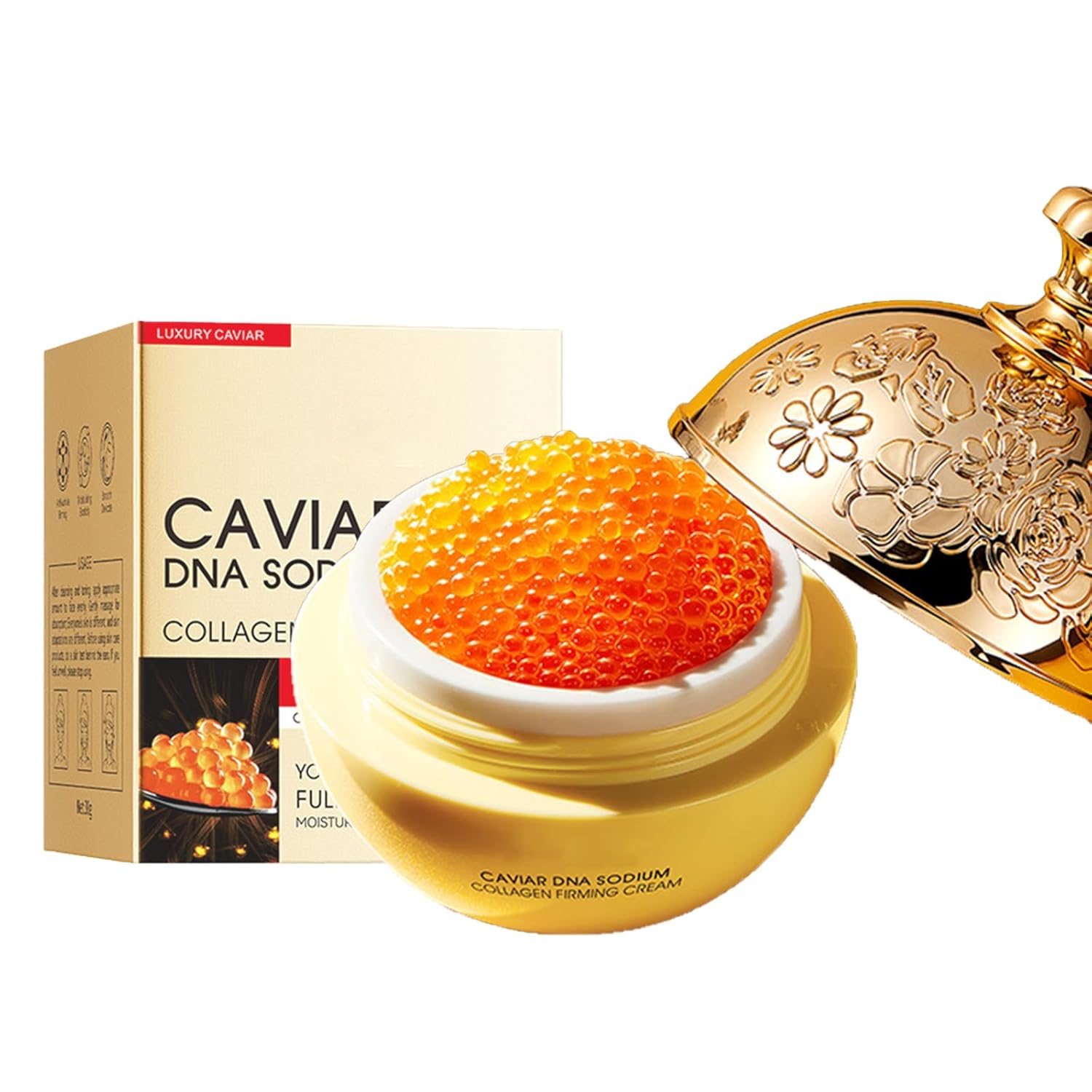 Caviar Collagen Cream for Face, Skin Caviar Luxe Cream with DNA Sodium Anti Wrinkle & Anti-Aging Collagen Moisturizer for Face 1 Fl oz