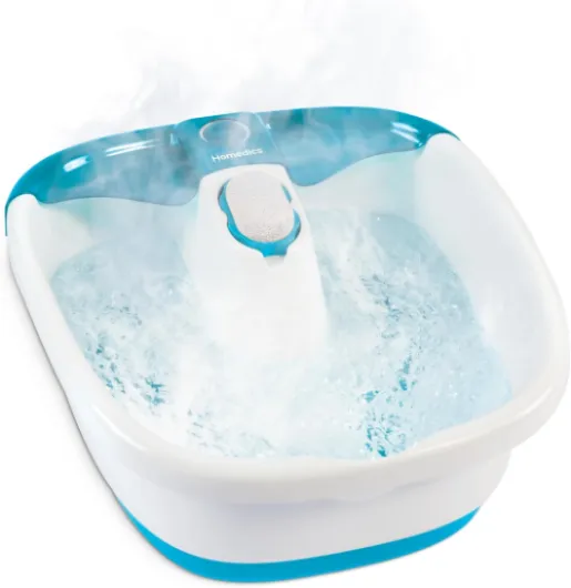 Bubble Mate Foot Spa, Toe Touch Controlled Foot Bath with Invigorating Bubbles and Splash Proof, Raised Massage nodes and Removable Pumice Stone