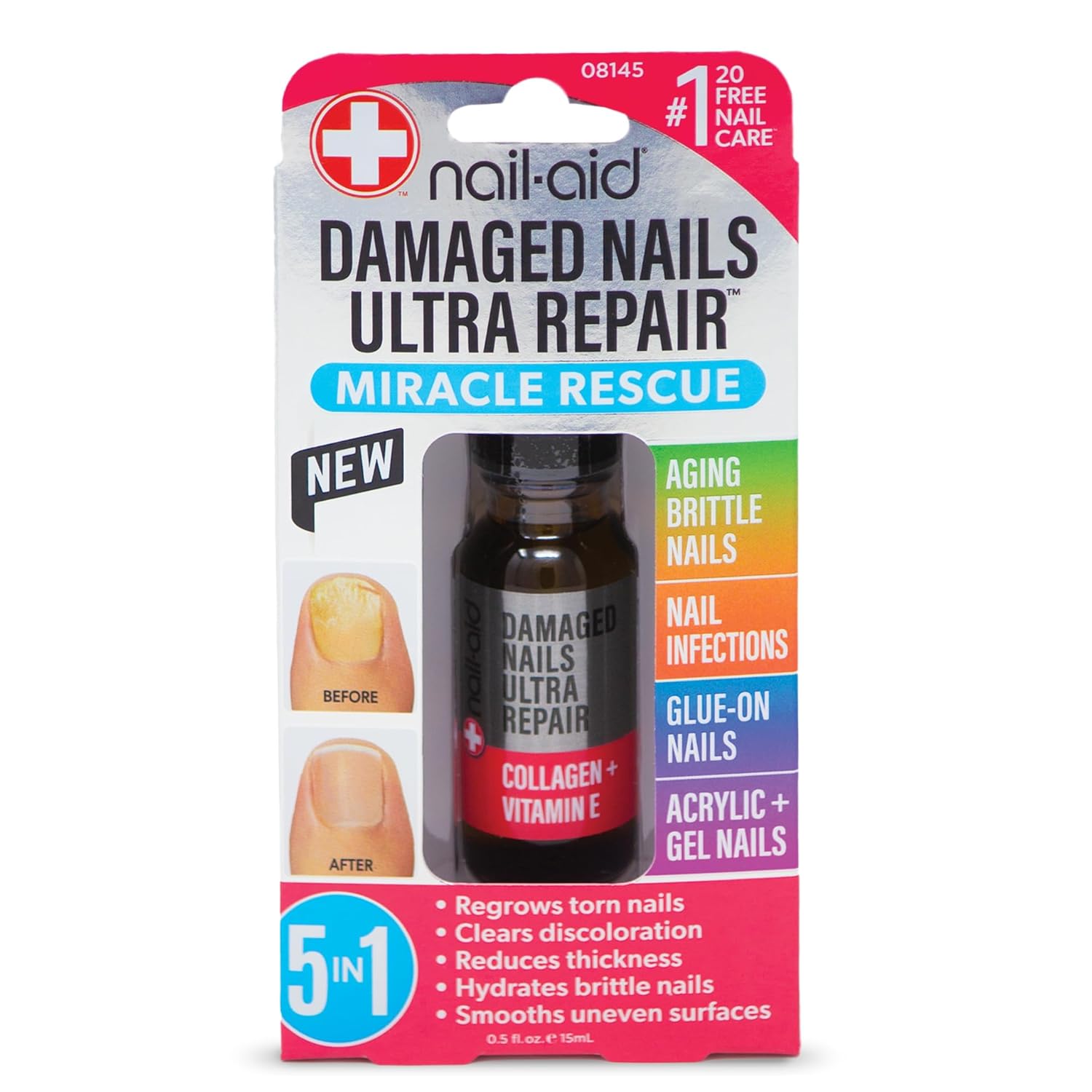 Nail-Aid - 5-in-1 Damaged Nails Multi-Repair for Fingernails or Toenails